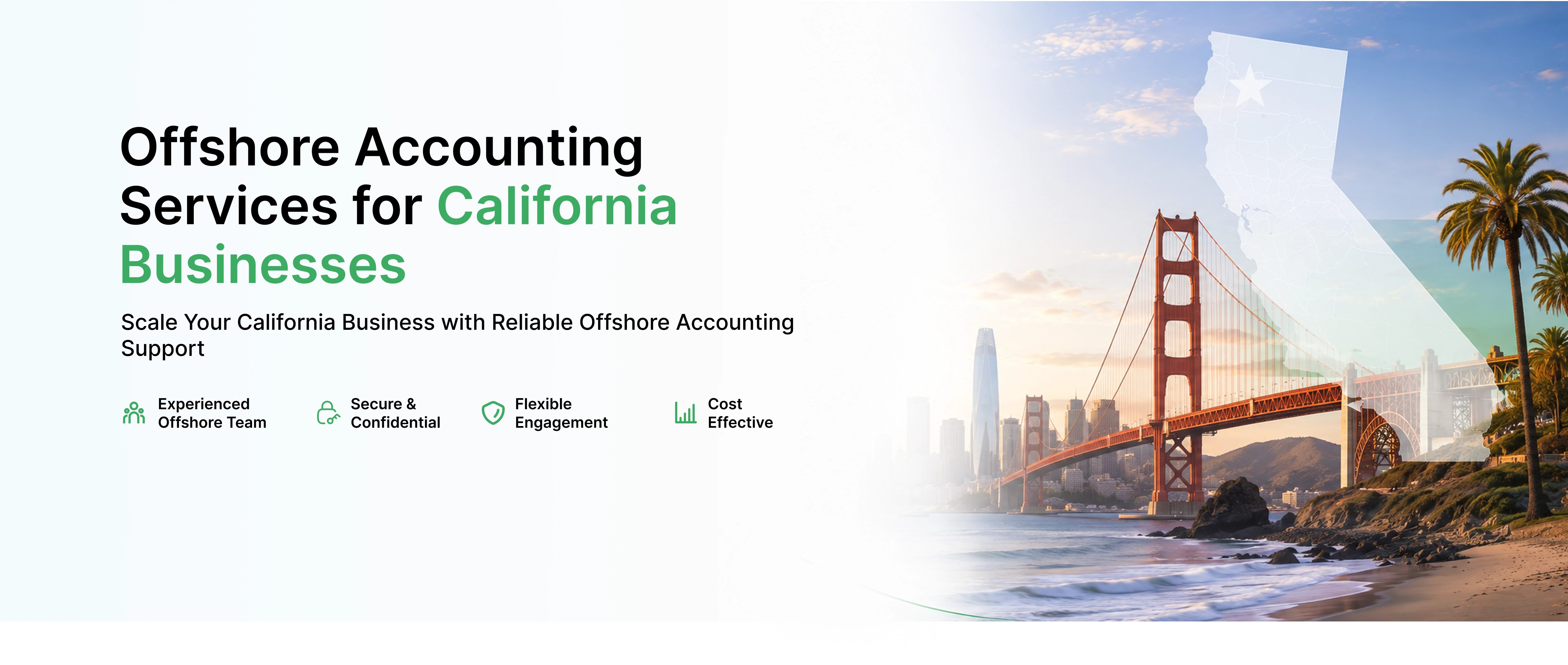 Offshore accounting services for California businesses across the Golden Gate Bridge and San Francisco skyline