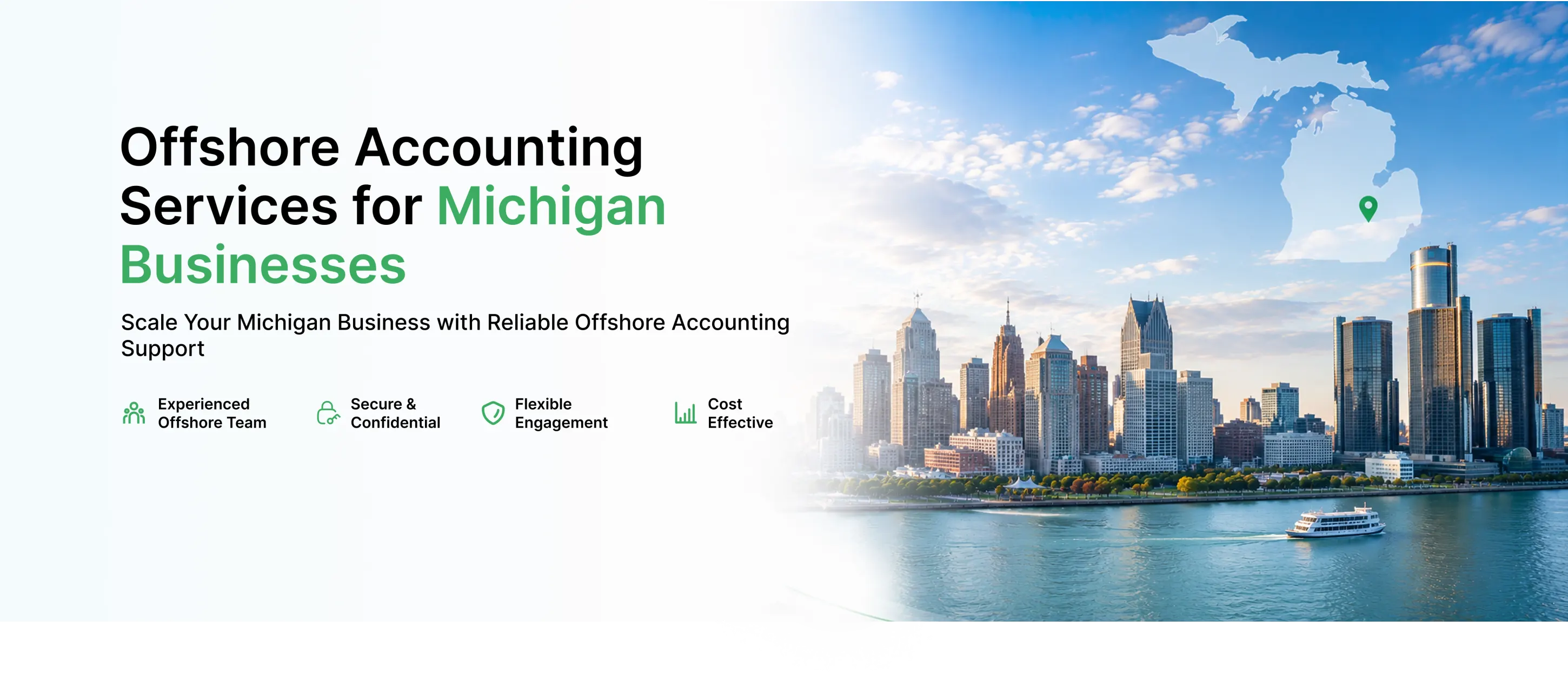 Offshore accounting services for Michigan businesses - Detroit skyline