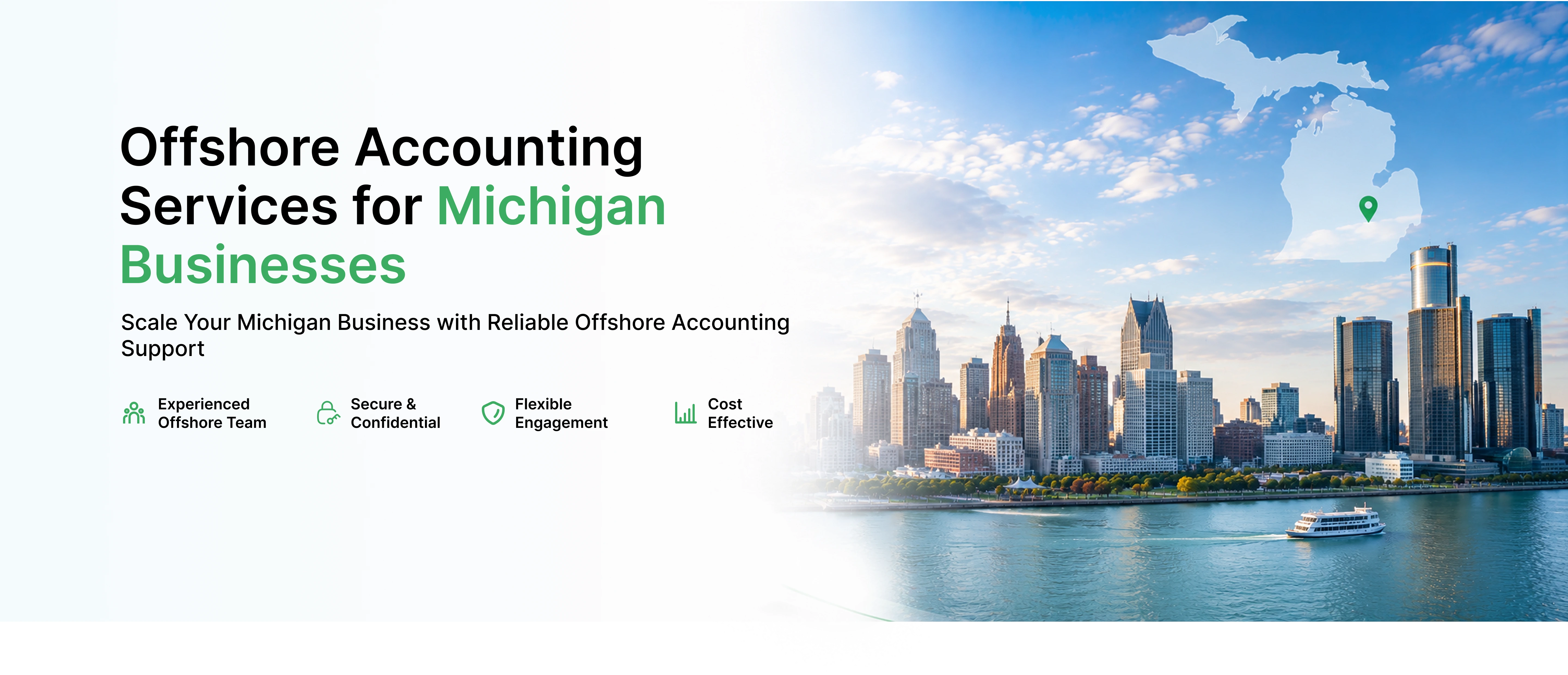 Offshore accounting services for Michigan businesses - Detroit skyline
