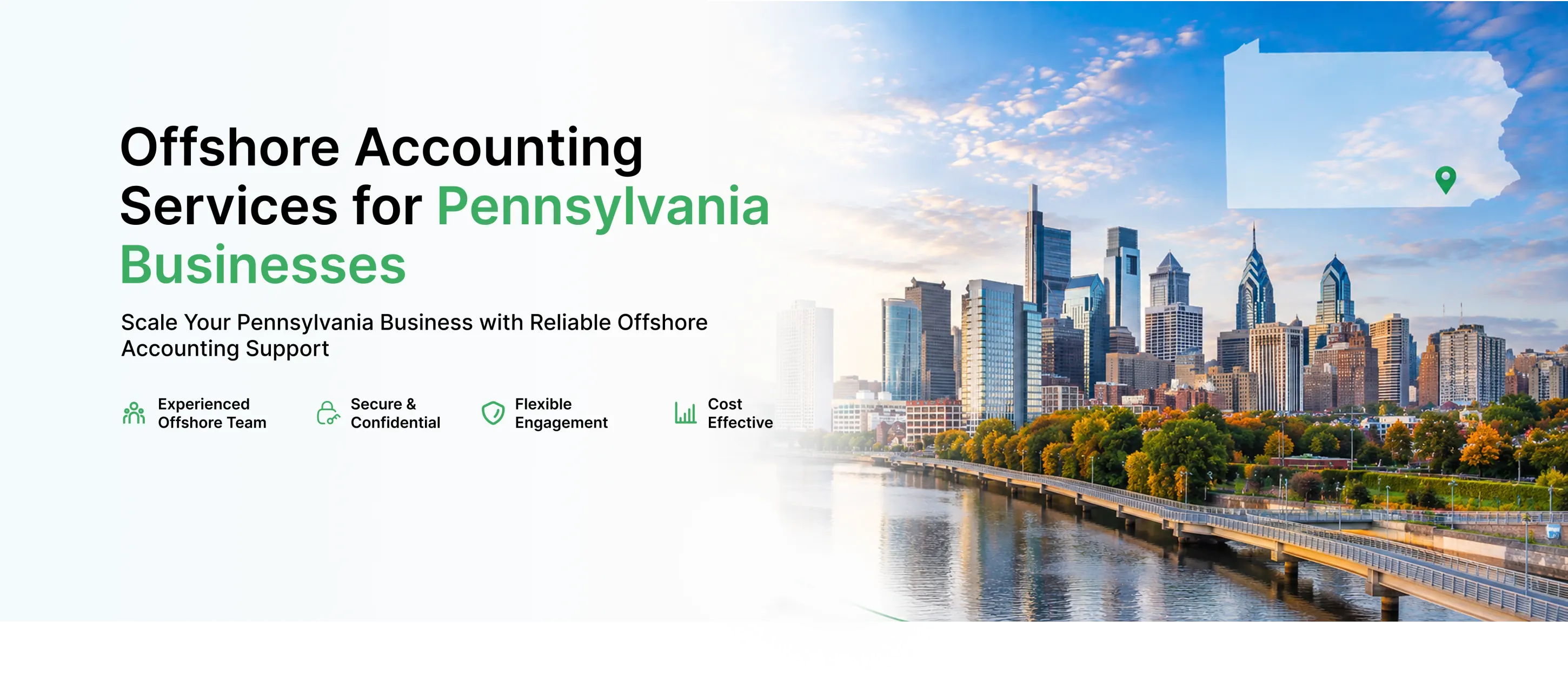 Offshore accounting services for Pennsylvania businesses - Philadelphia skyline